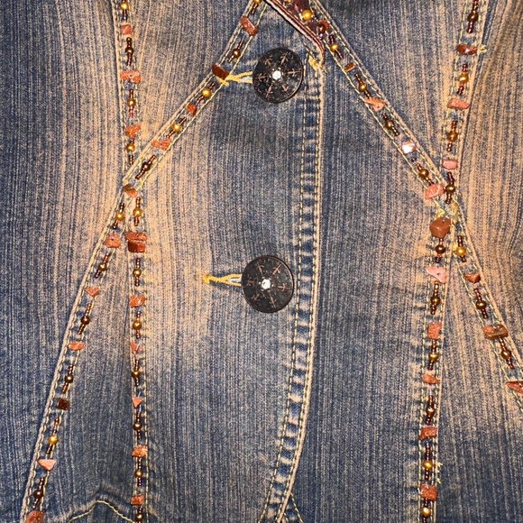 Freda Five Embellished Denim Jacket (M, fits S best!) - Picture 5 of 7